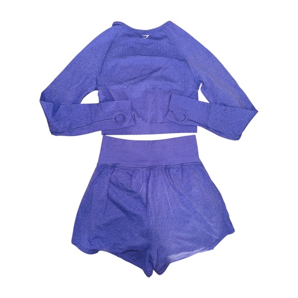 WB3 Gymshark Vital Seamless 2.0 Purple Crop Top and 2-in-1 Shorts Set Small - Picture 7 of 7